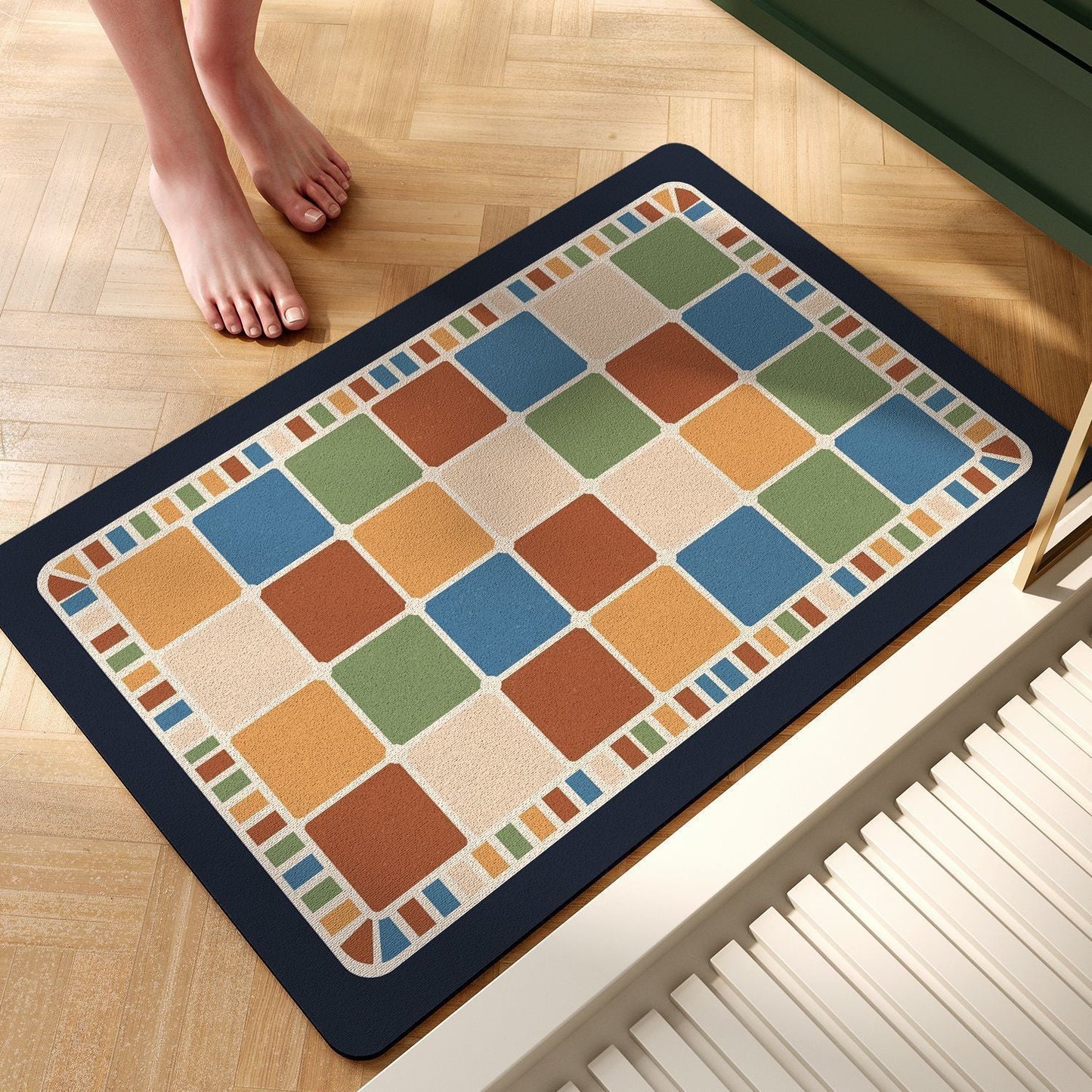 Mosaic Pattern Bath Mat