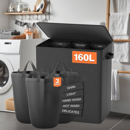 Practical laundry separation system with lid Acalora