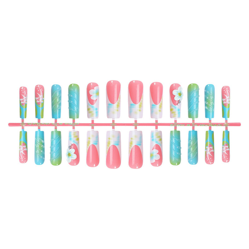 Floral-Themed Press-On Nail Art Set Acalora