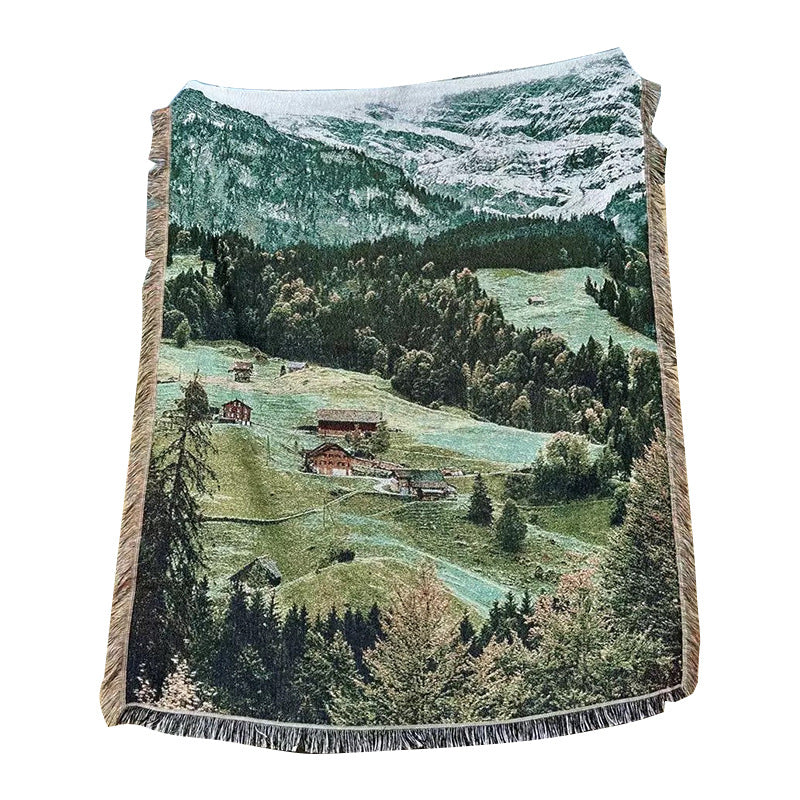 Scenic Landscape Woven Throw Blanket