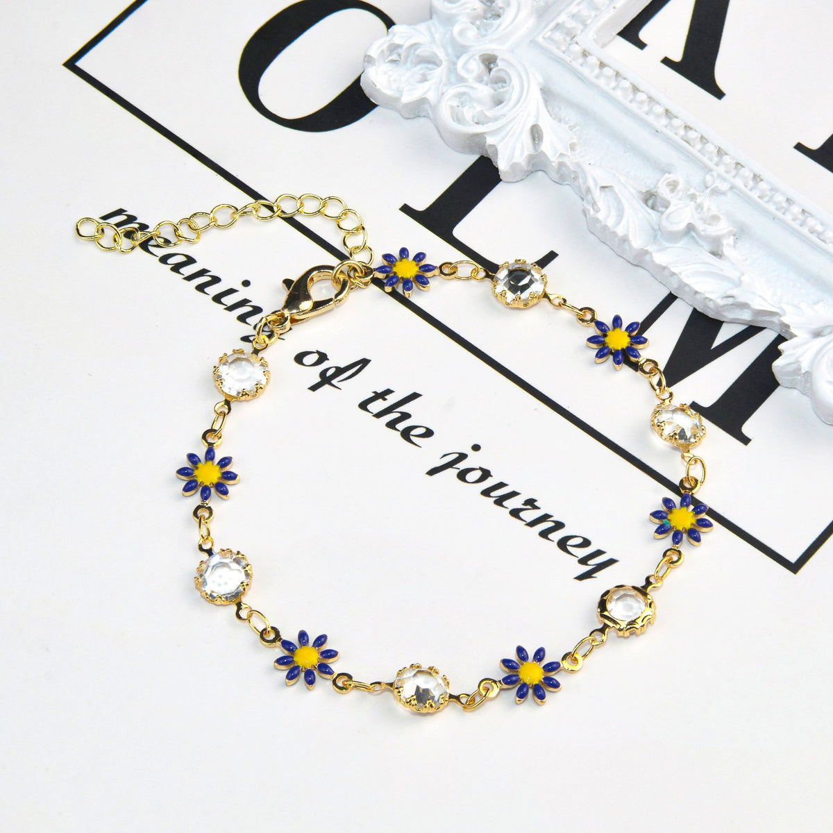 Floral Crystal Charm Bracelet Acalora