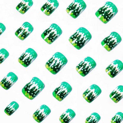 Festive Winter Forest Nail Art Acalora