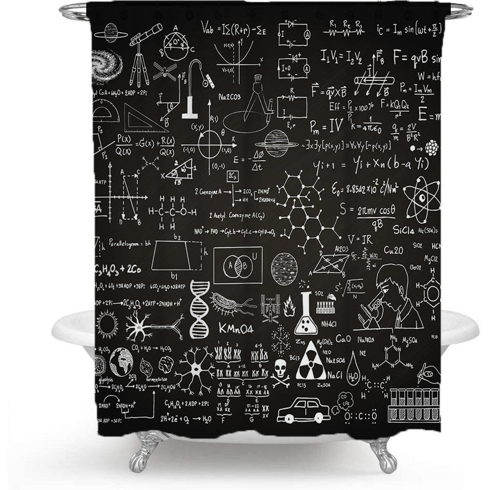 Shower Curtain with Scientific Equation Design