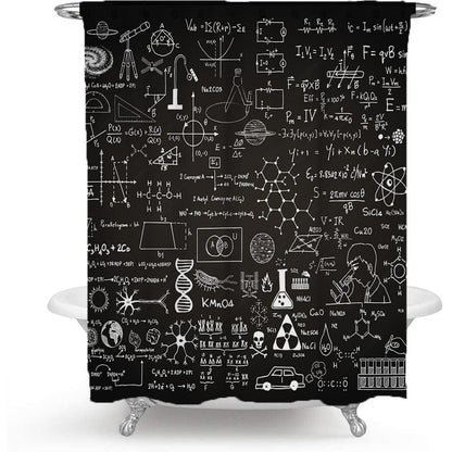 Shower Curtain with Scientific Equation Design
