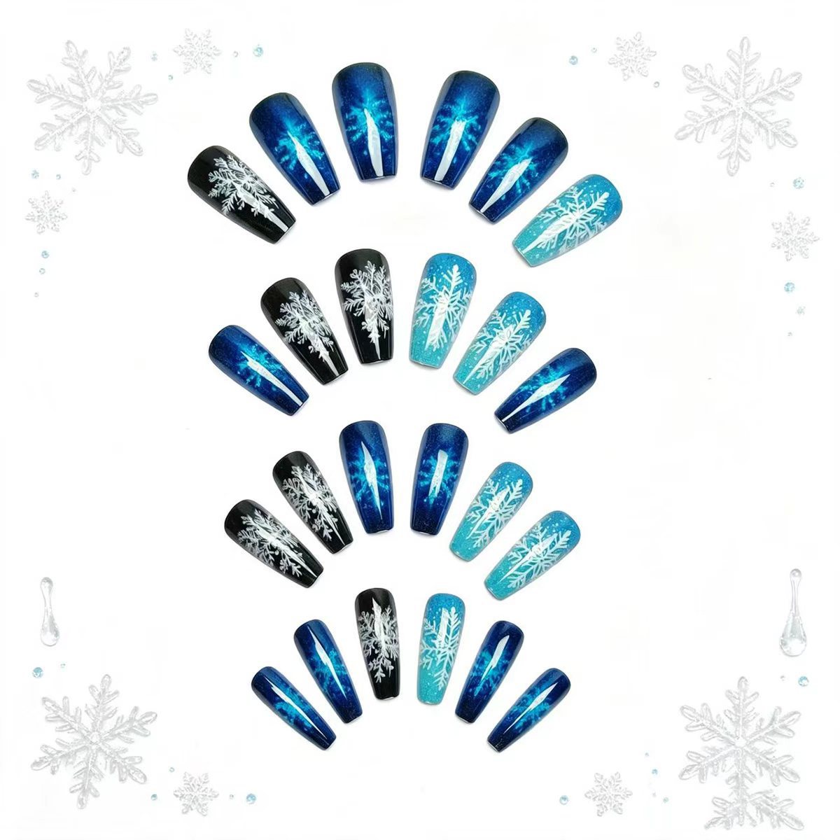 Frosted Snowflake Nail Art Acalora