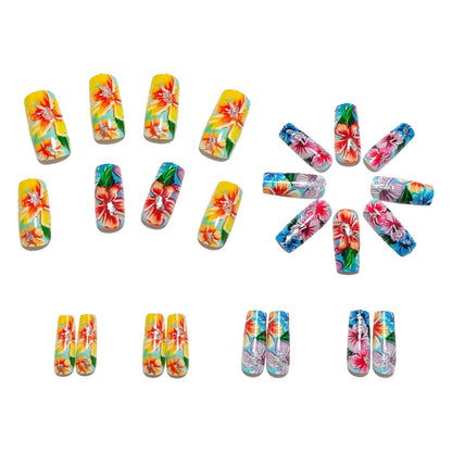 Acrylic Nail Set with Floral Designs Acalora