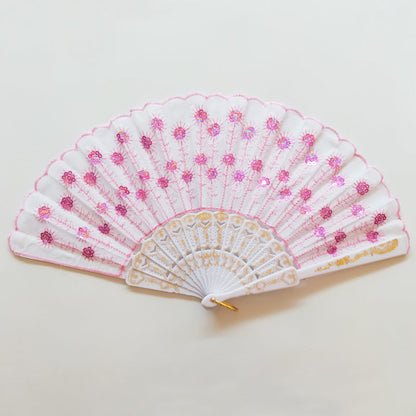 Ladies' handmade fan with fine embroideries Brehn