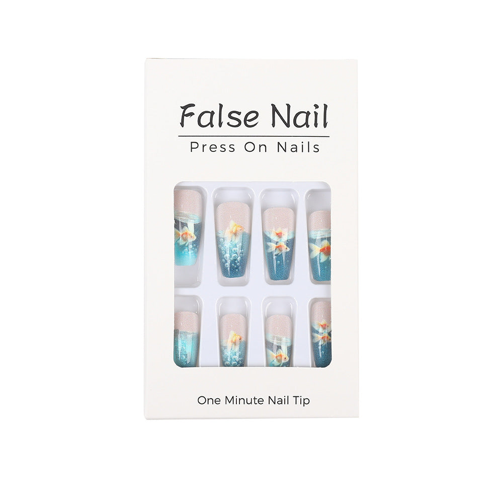 Creative artificial nails with underwater motif Acalora