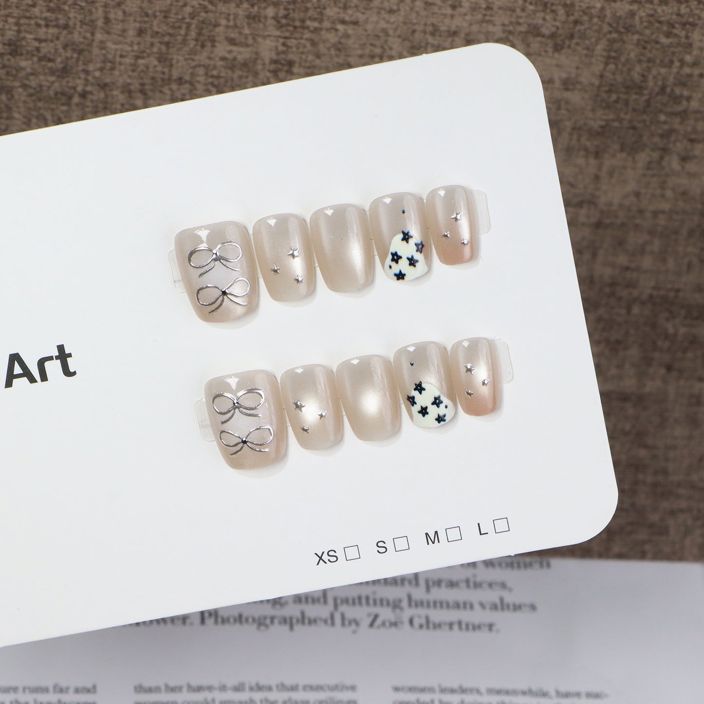 Elegant Press-On Nail Art Set with Unique Designs Acalora