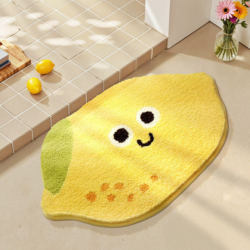 Playful Fruit-Themed Bath Rug