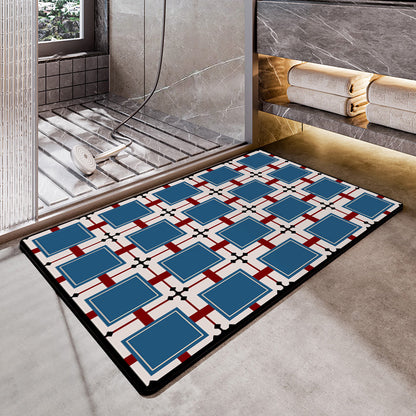 Geometric Pattern Bath Mat Acalora