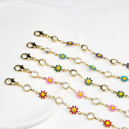 Floral Crystal Charm Bracelet Acalora