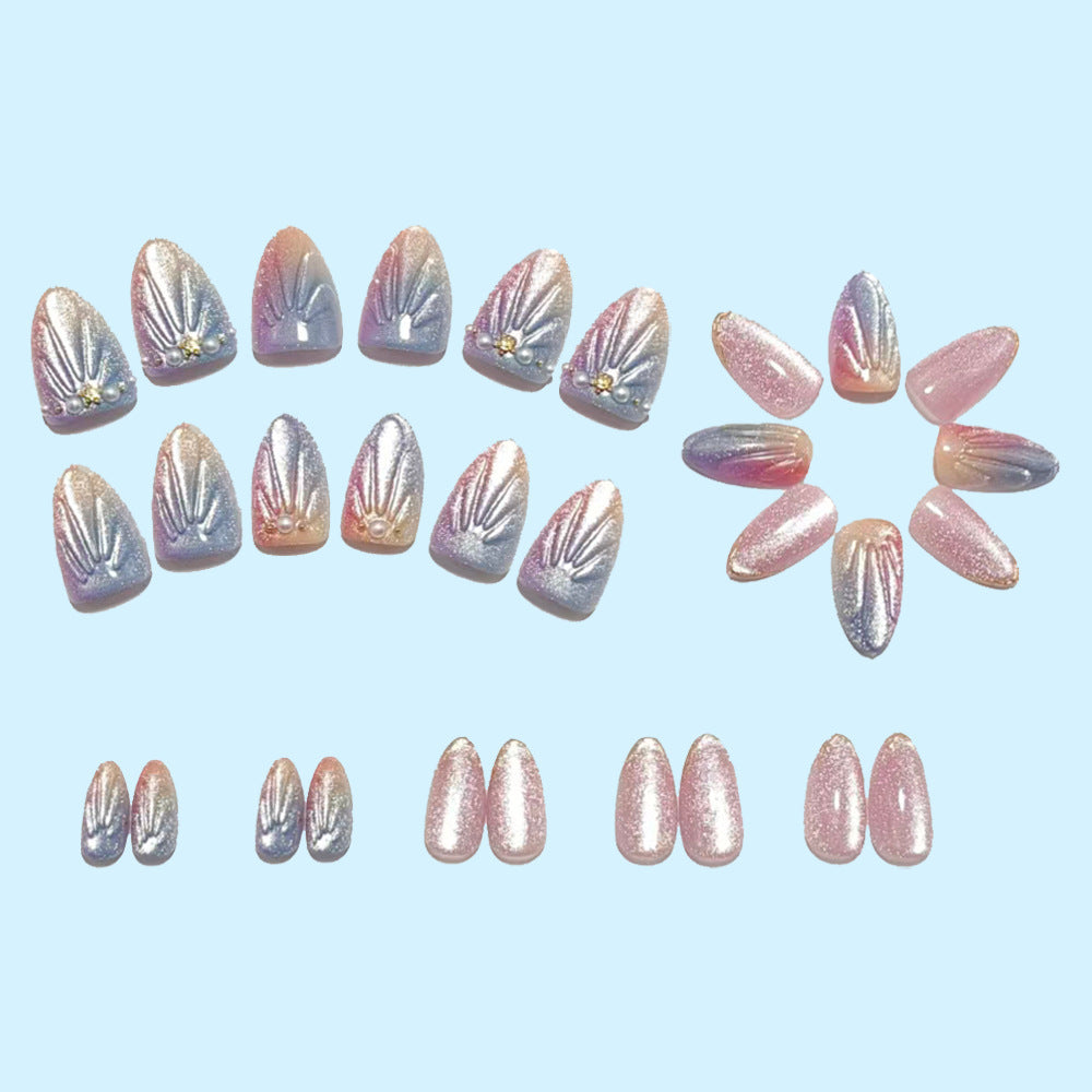Artificial nails with glitter accents and elegant decorations Acalora