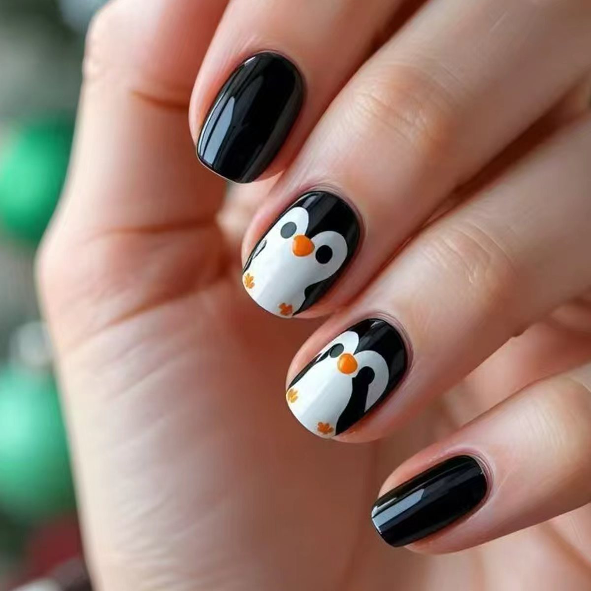 Playful Penguin-Themed Nail Art Acalora