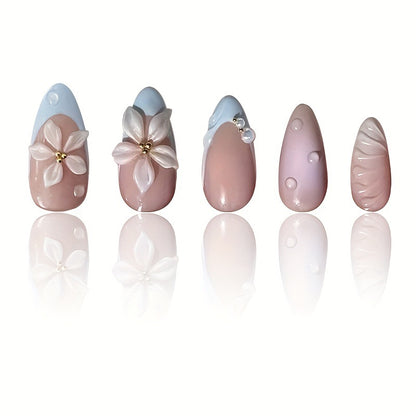 Artistic Floral Nail Enhancements Acalora
