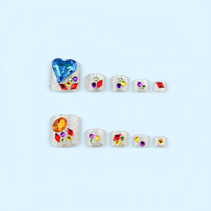 Artificial nails with sparkling rhinestone applications Acalora