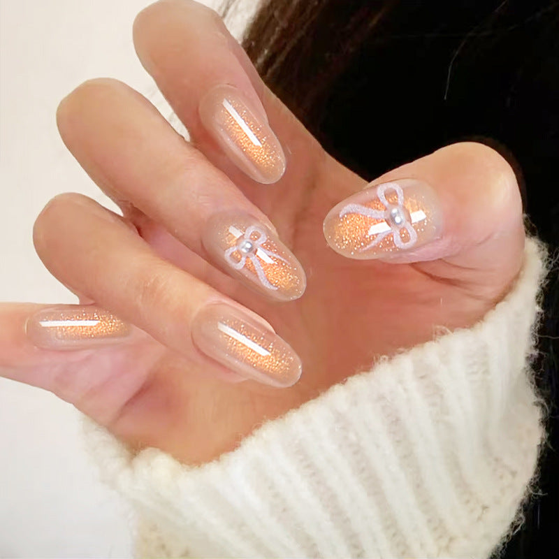 Glamorous artificial nail tips with glitter accents Acalora