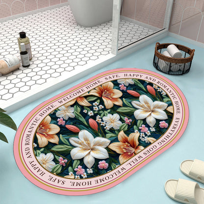 Floral Design Bath Mat