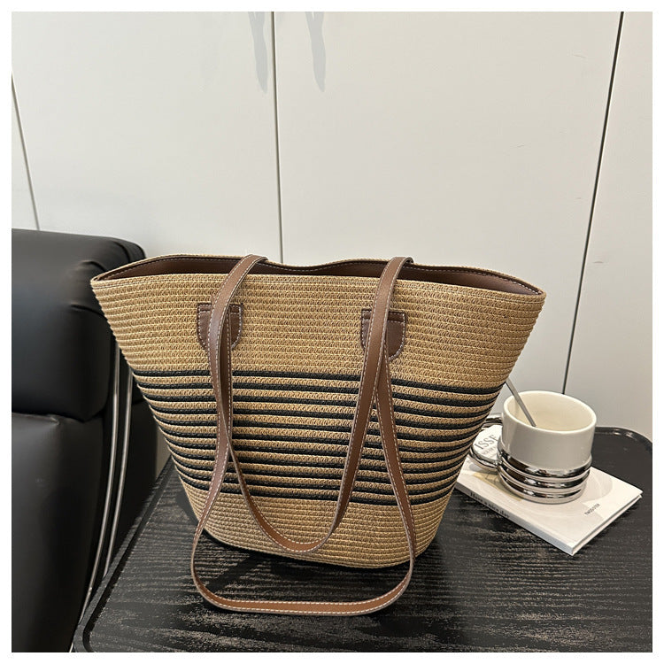 Stylish Straw Beach Tote Bag Acalora