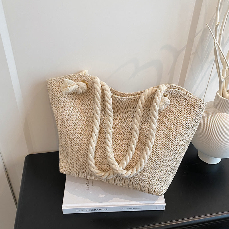 Chic Handwoven Beach Tote Bag Acalora