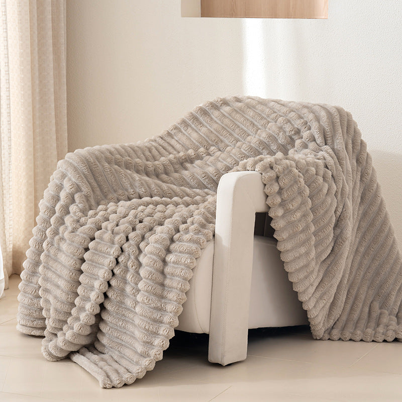 Textured Plush Throw Blanket