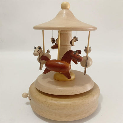 Handmade rotating wooden music boxes