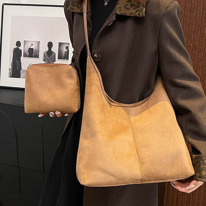Soft Suede Hobo Shoulder Bag Acalora