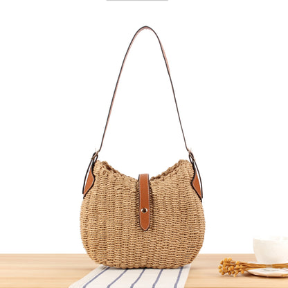 Braided shoulder bag with elegant leather accents Bowlift
