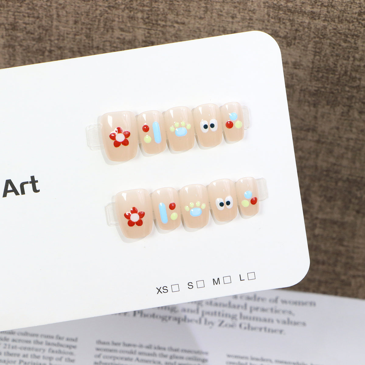 Whimsical Character-Themed Press-On Nail Art Set Acalora