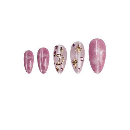 Artistic Celestial Themed Press-On Nails Acalora