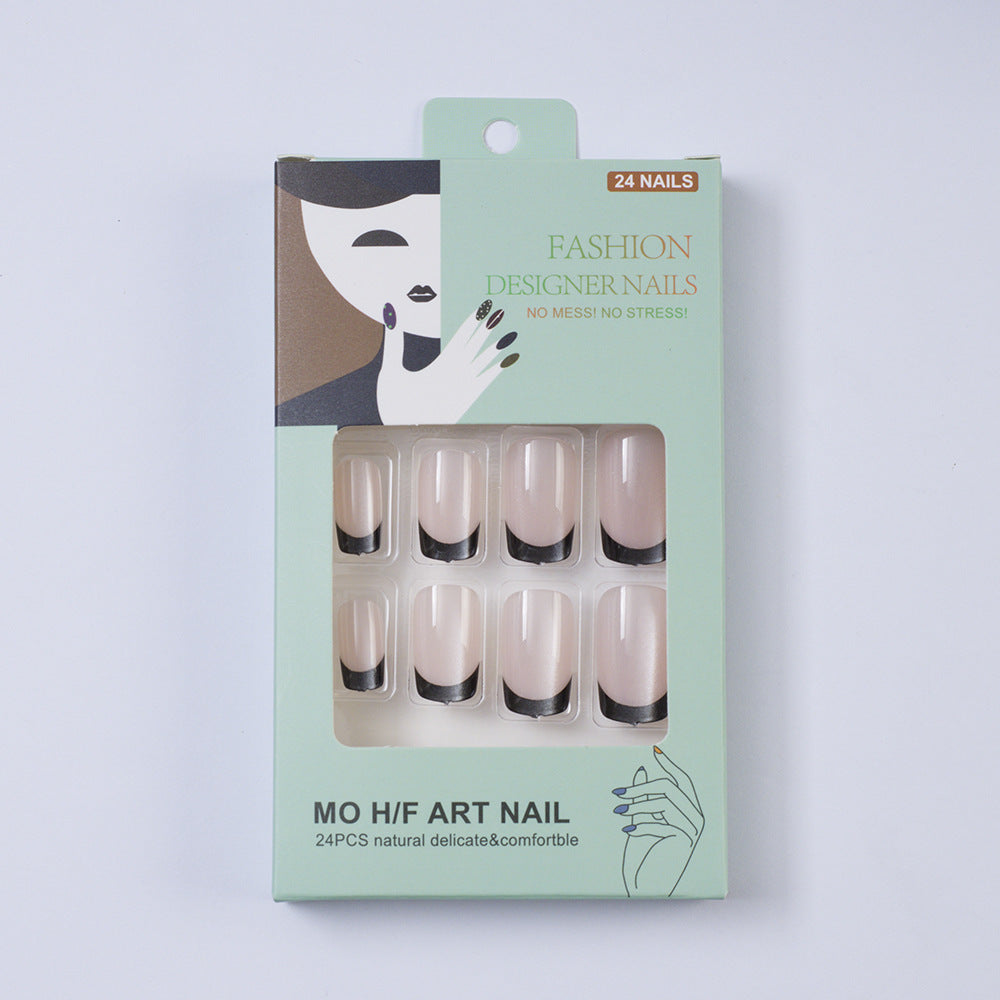 Artificial nails with contrasting French design Acalora