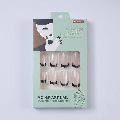 Artificial nails with contrasting French design Acalora