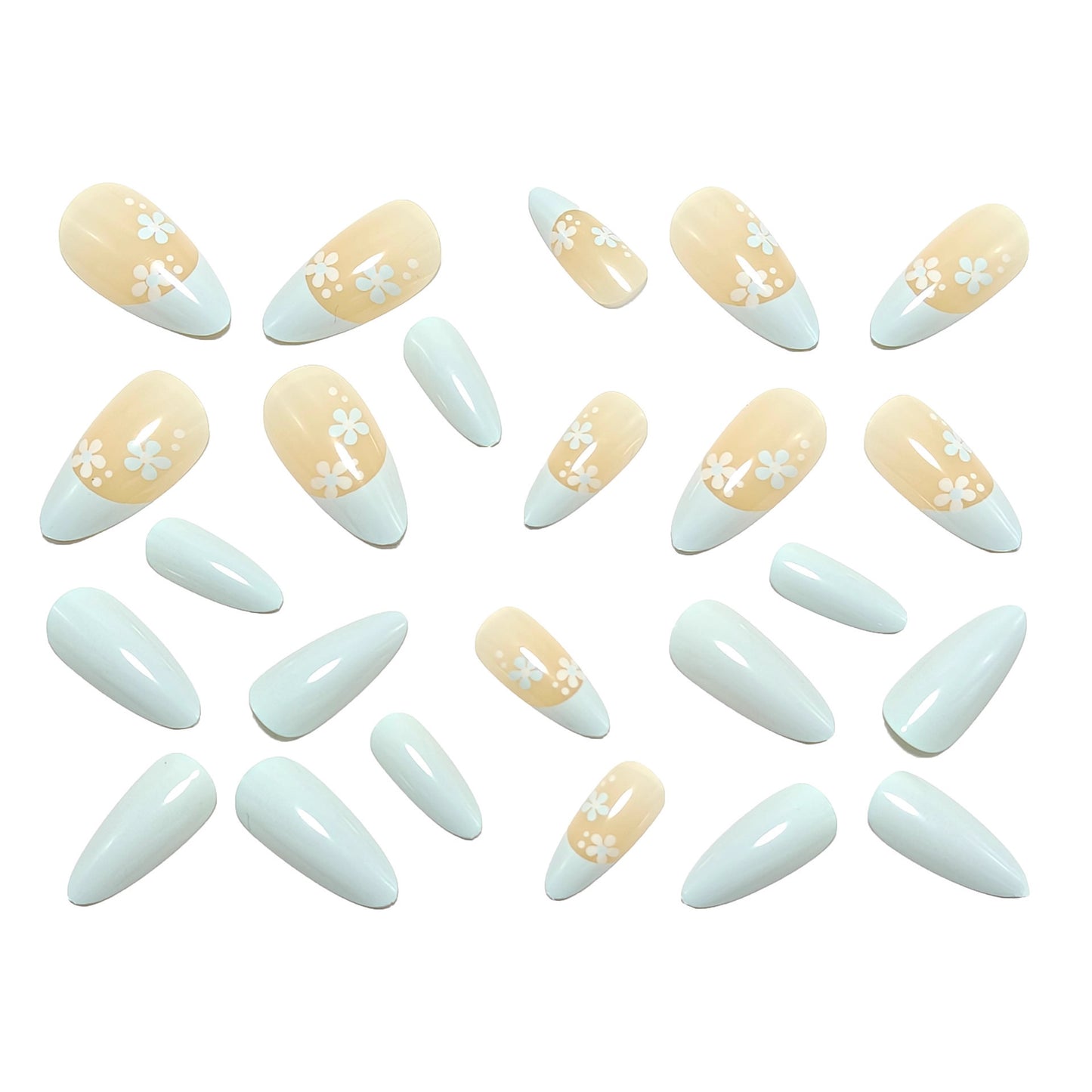 Artificial nails with protective and floral design Acalora