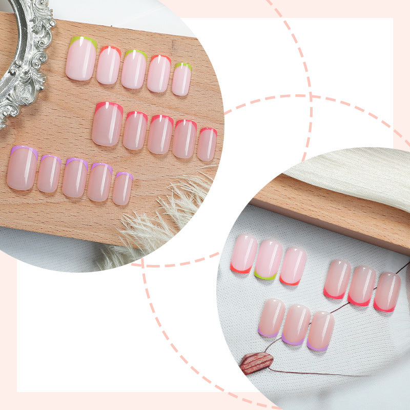 Vibrant Neon French Tip Press-On Nails Acalora