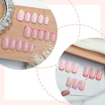 Vibrant Neon French Tip Press-On Nails Acalora