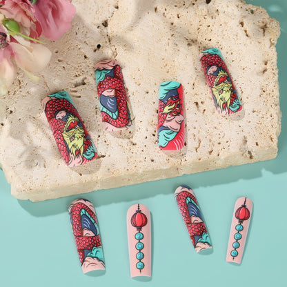 Creative artificial nails in Asian dragon design Acalora