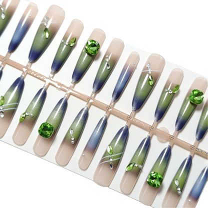 Artificial nails with elegant gradient color and glitter accents Acalora