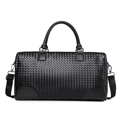 Premium Woven Leather Weekender Bag Acalora