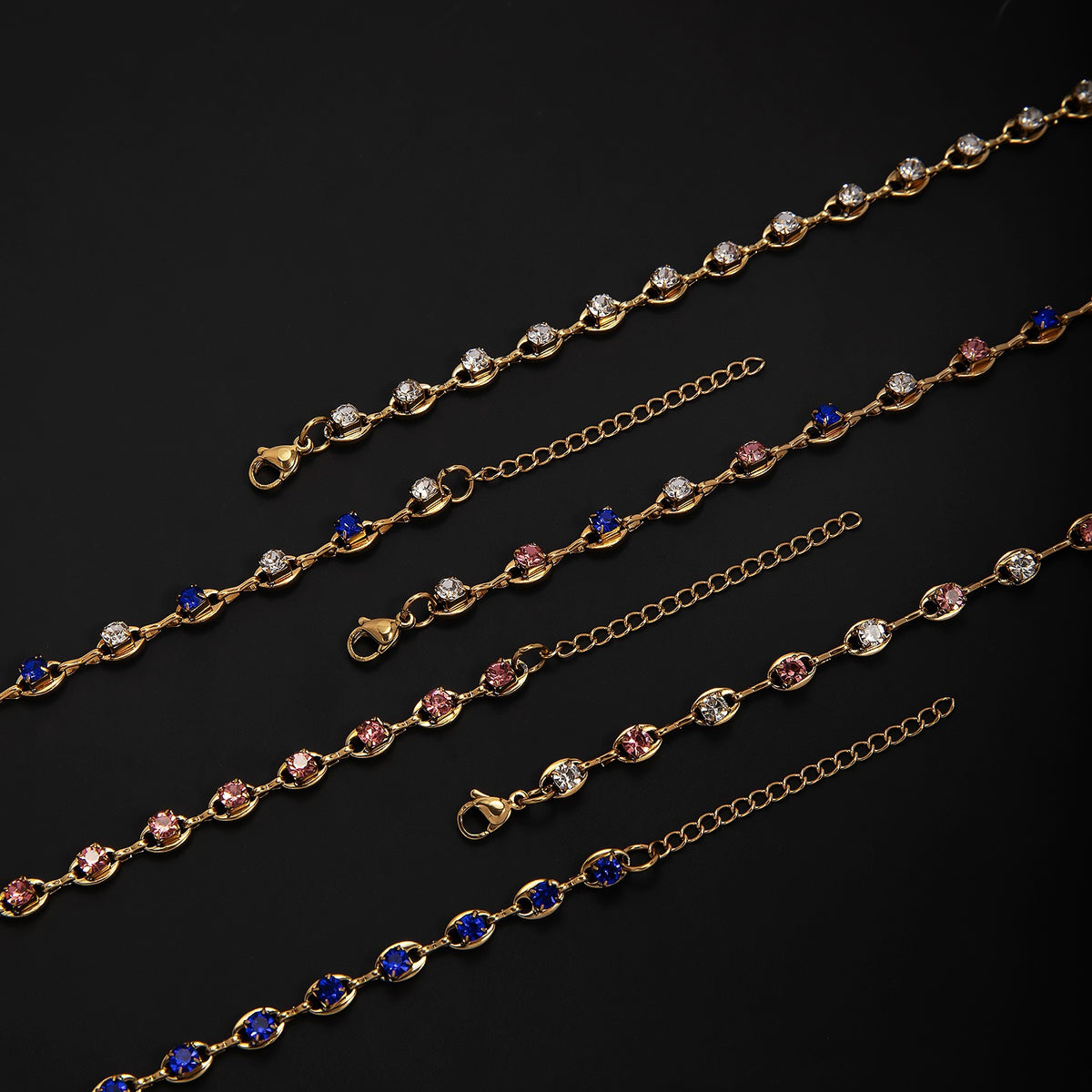 Elegant Gemstone Accent Link Bracelet Acalora