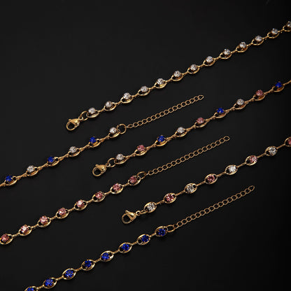 Elegant Gemstone Accent Link Bracelet Acalora