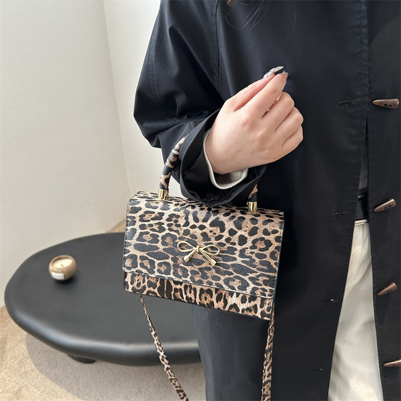 Stylish Animal Print Top Handle Handbag Acalora