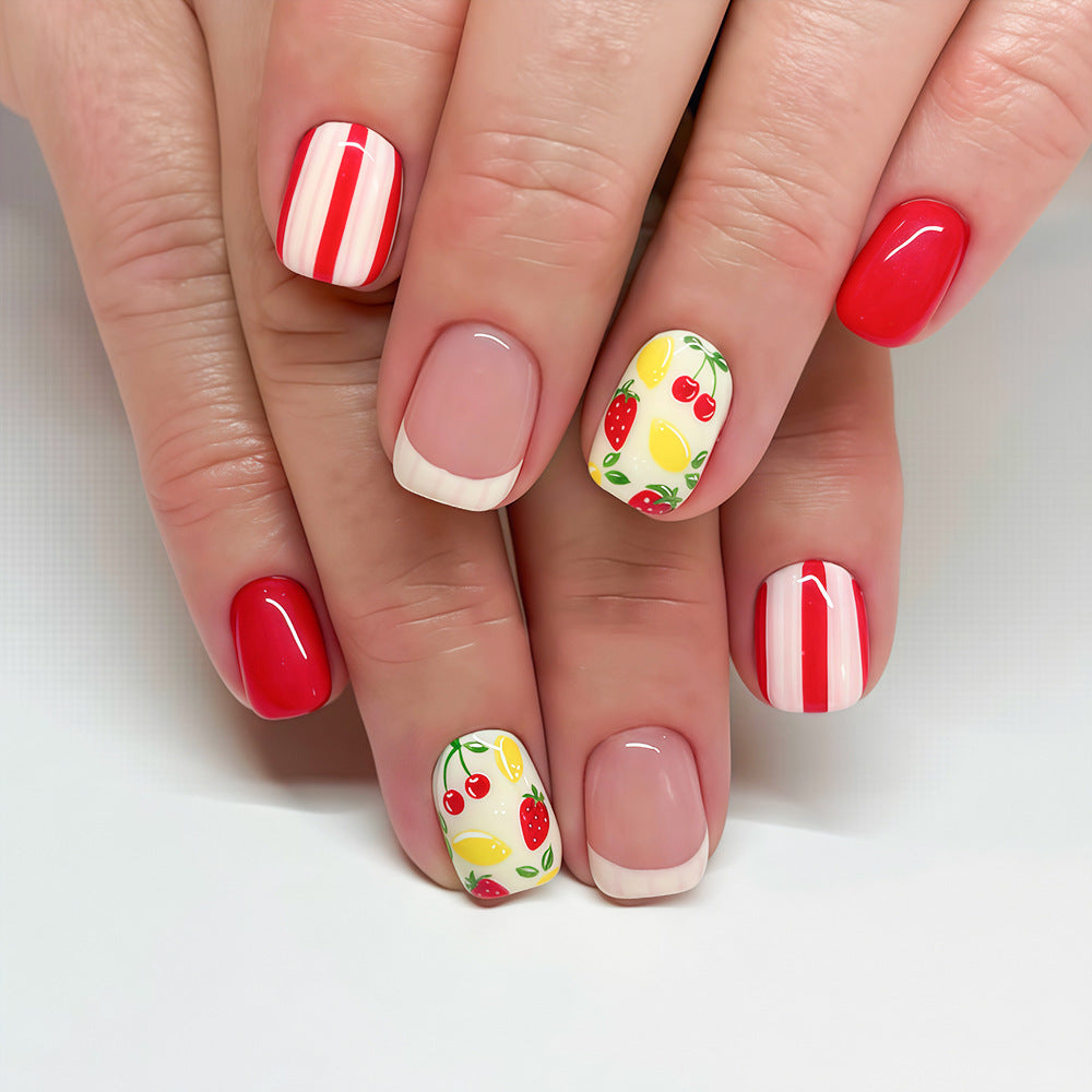 Creative Fruit Themed Press-On Nail Art Acalora