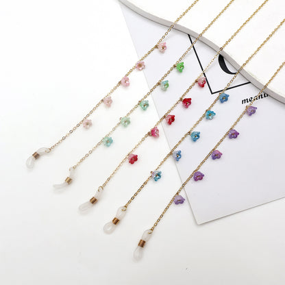 Floral Embellished Eyewear Chain Acalora