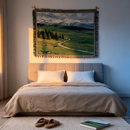 Artistic Landscape Tapestry Throw Blanket