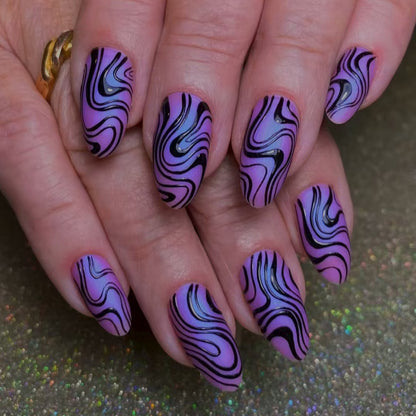 Artistic Marble Swirl Nail Art Acalora