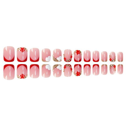 Elegant Floral Press-On Nail Art Set Acalora