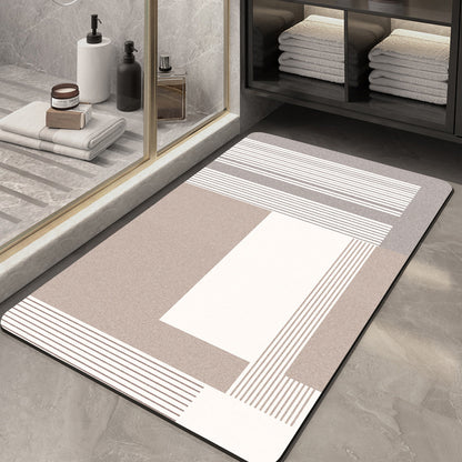 Textured Abstract Design Bath Mat Acalora