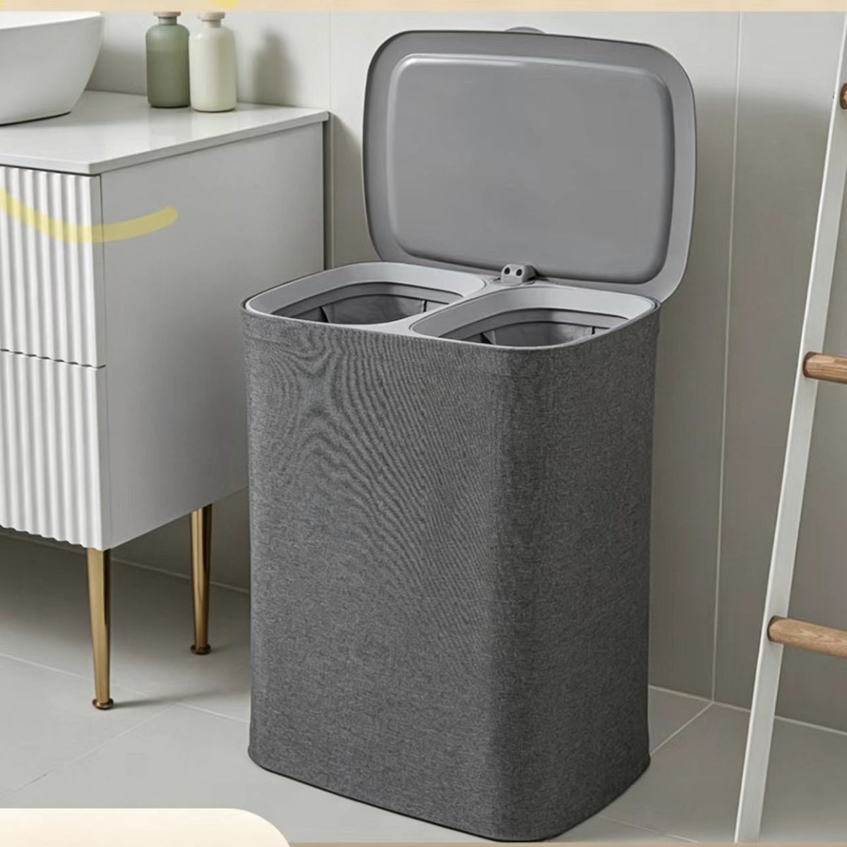 Practical laundry container with stylish lid Acalora
