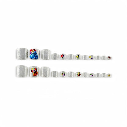 Artificial nails with sparkling rhinestone applications Acalora