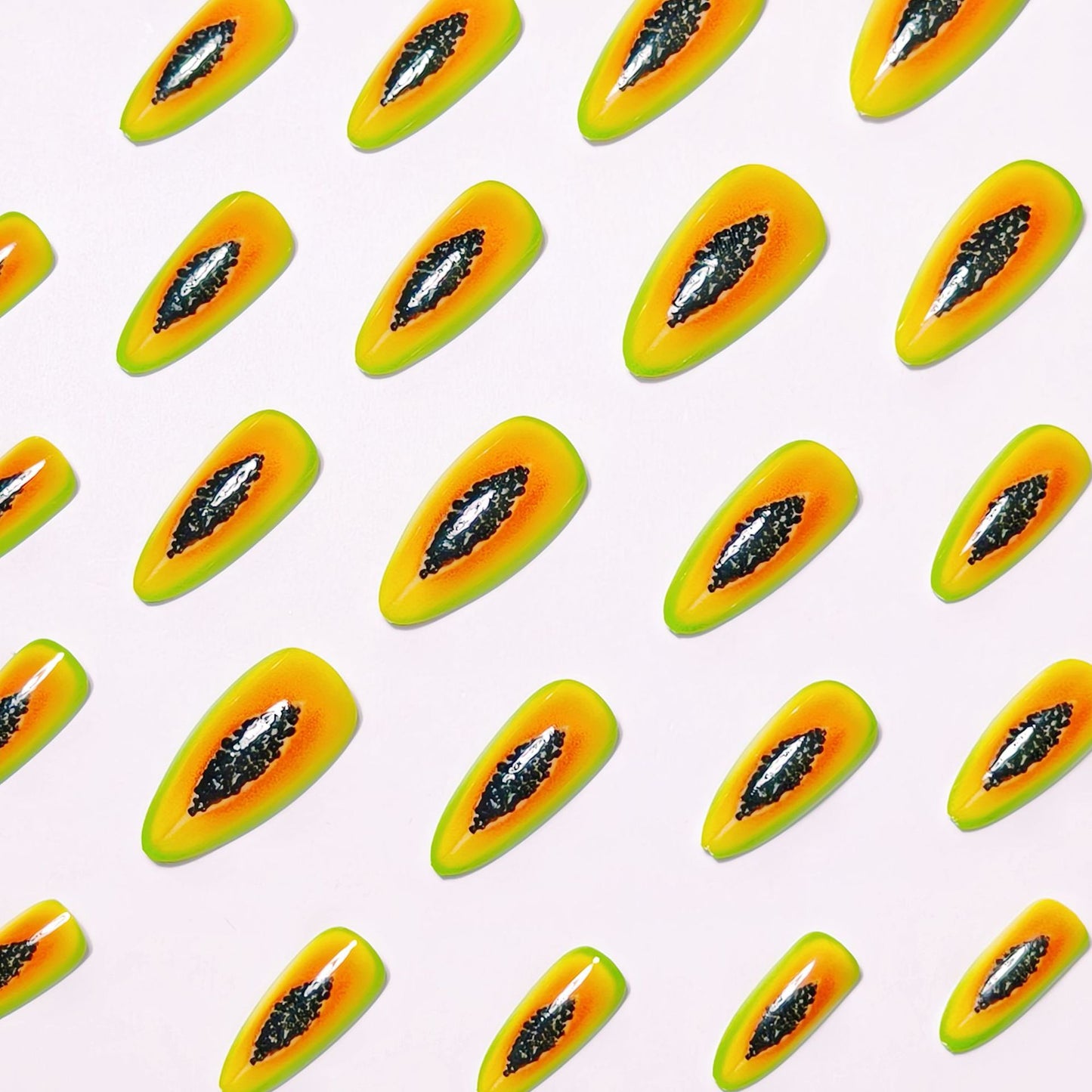 Creative Papaya-Inspired Nail Art Acalora